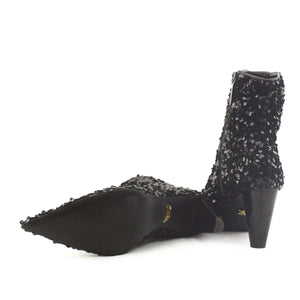 Zara Zipper Block Heels Ankle Boots | Textile - sundaybazar