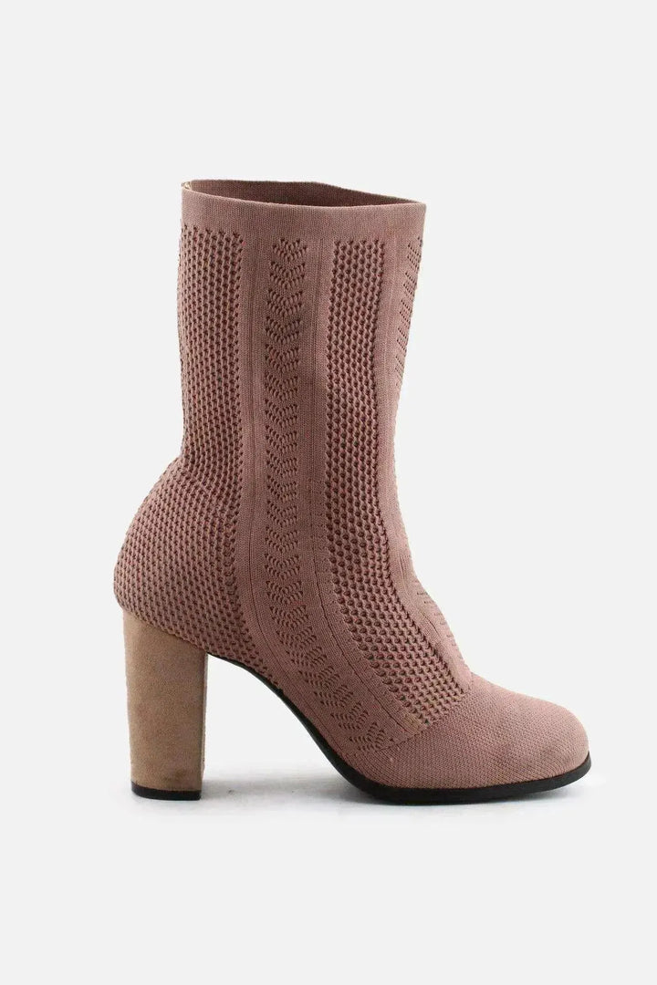 European Brand Block Ankle Boots | Textile - sundaybazar