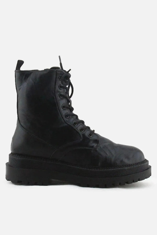 Stradivarius Zipper Laces Combat Boots | 100% Authentic Leather