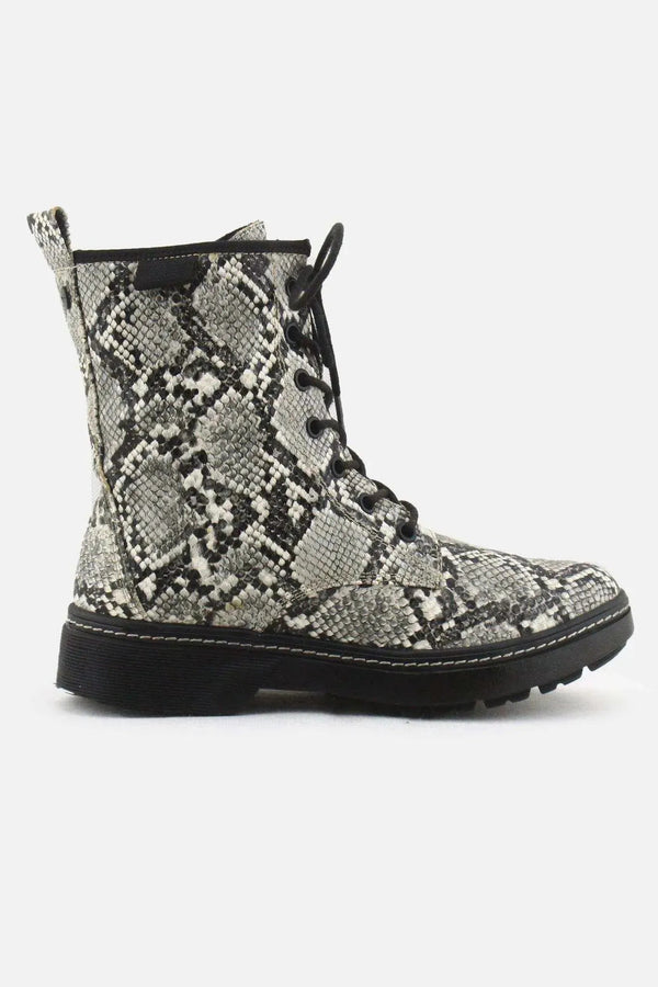 Tamaris Zipper Laces Combat Boots | 100% Authentic Leather