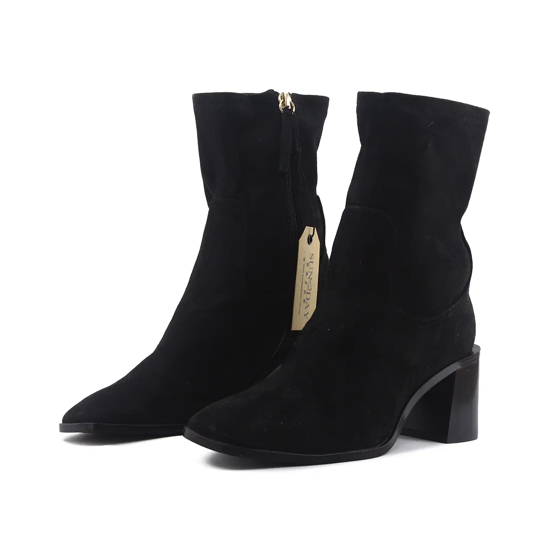 Zara Zipper Suede Ankle Boot