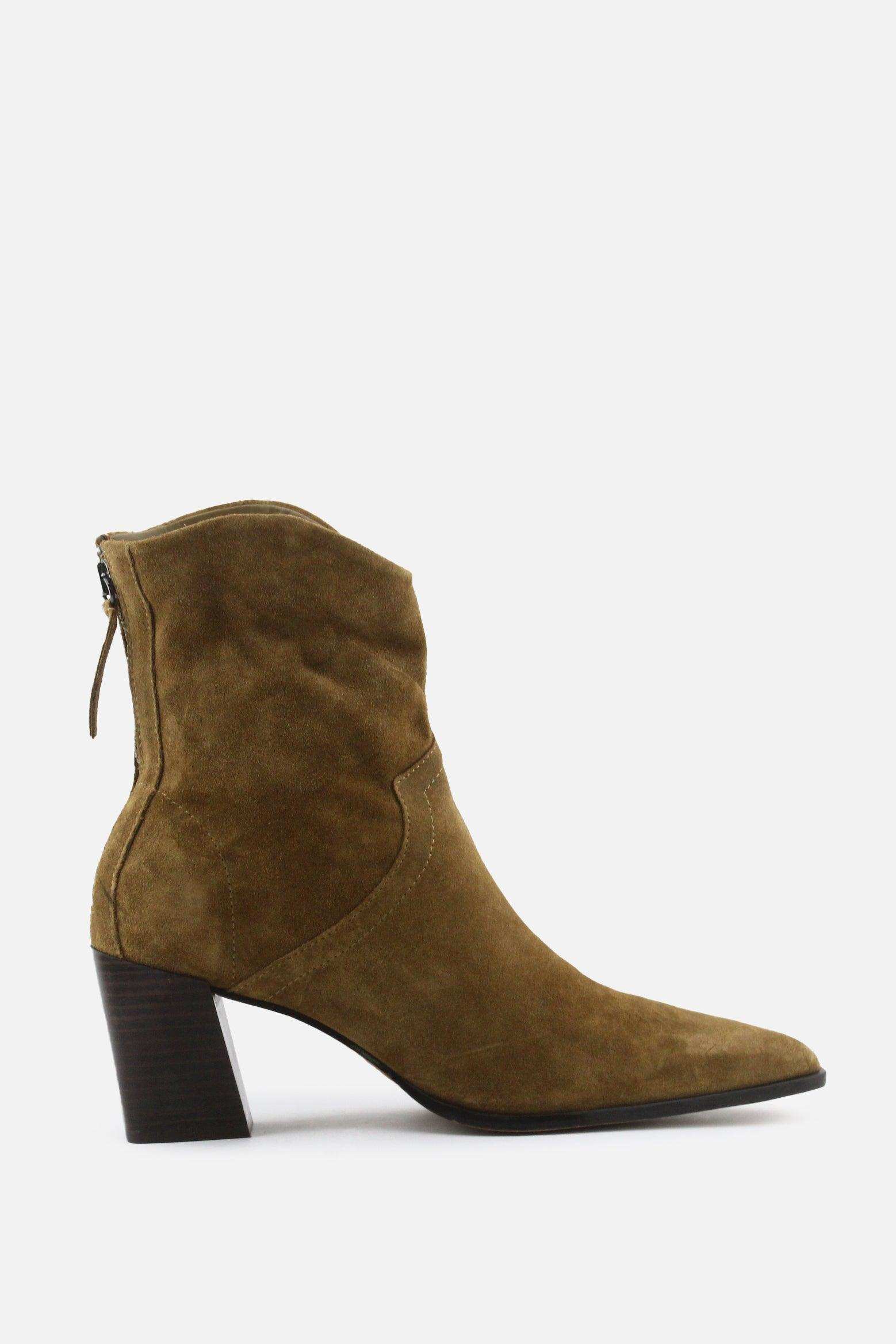 Zara Zipper Block Ankle Boots | Suede - sundaybazar