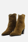 Zara Zipper Block Ankle Boots | Suede - sundaybazar