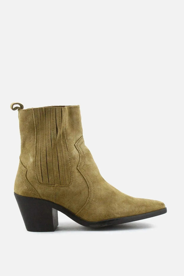 Zara Stretchable Block Ankle Boots | Suede - sundaybazar