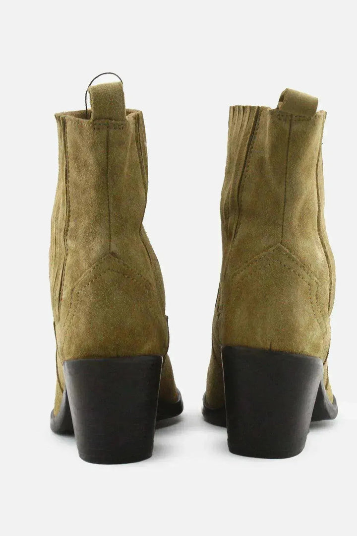 Zara Stretchable Block Ankle Boots | Suede - sundaybazar