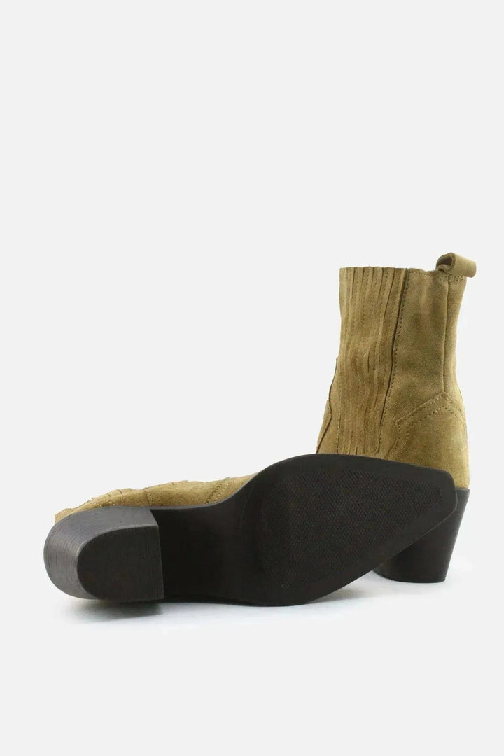 Zara Stretchable Block Ankle Boots | Suede - sundaybazar