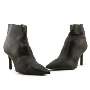 Zara Zipper Stilettos Heels Ankle Boots| 100% Authentic Leather - sundaybazar