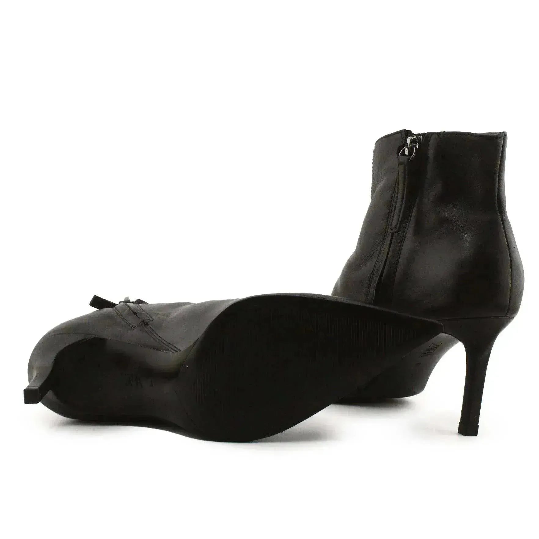 Zara Zipper Stilettos Heels Ankle Boots| 100% Authentic Leather - sundaybazar