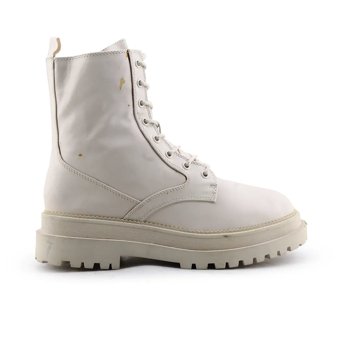 Stradivarius Zipper Lace Up Ankle Boot | 100% Authentic Leather