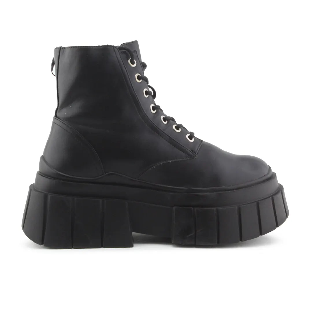 Bershka Zipper Lace Up Ankle Boot | 100% Authentic Leather
