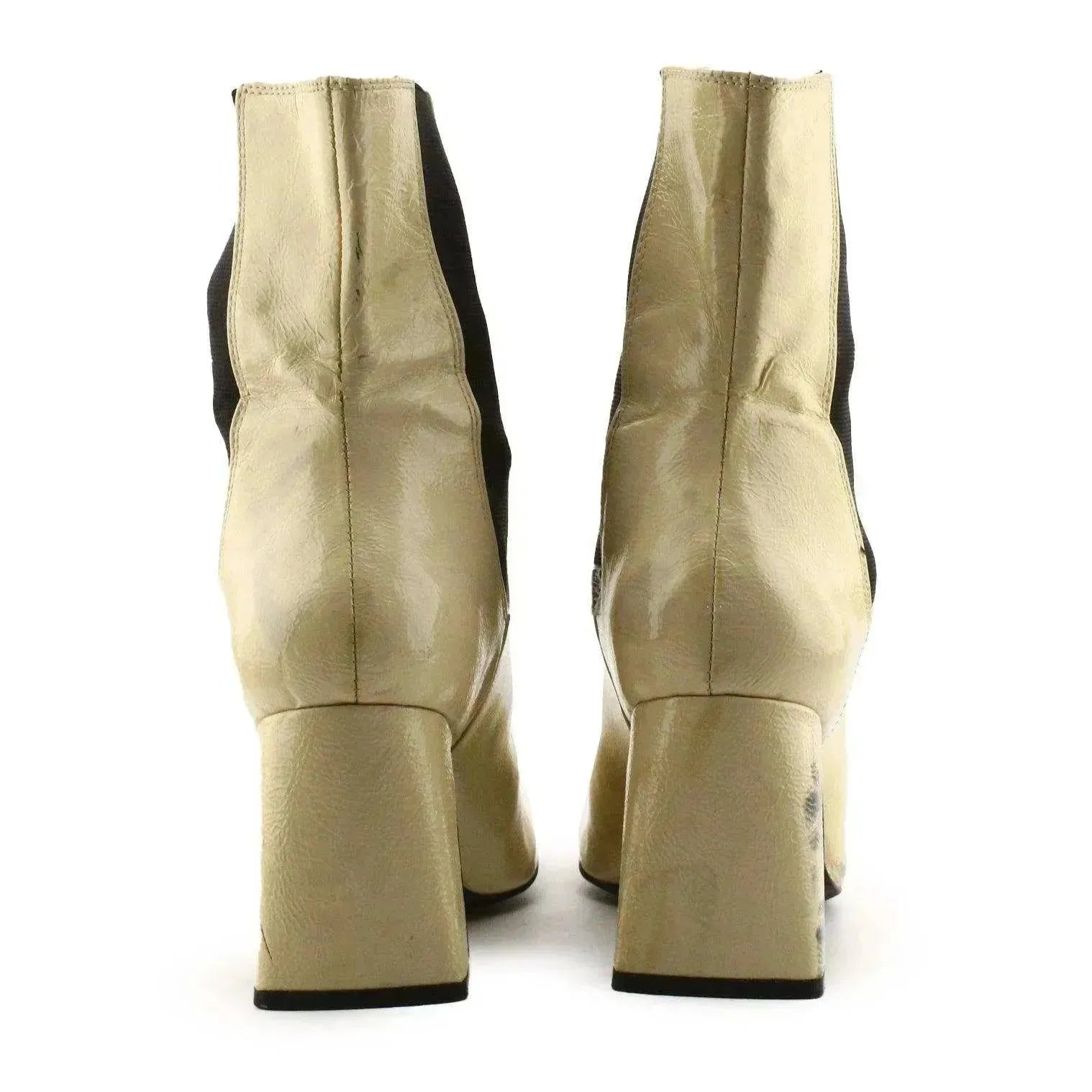 Zara Stretchable Block Heels Ankle Boots | 100% Authentic Leather - sundaybazar