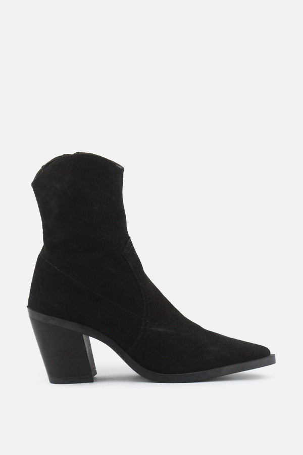 Zara Zipper Block Ankle Boots | Suede