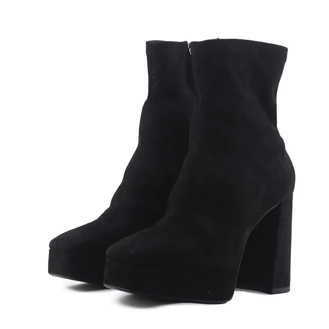 Zara Zipper Suede Ankle Boot