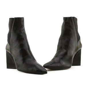 Zara Stretchable Flare Heels Ankle Boots | 100% Authentic Leather - sundaybazar