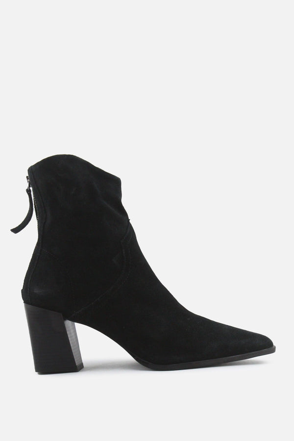 Zara Zipper Block Ankle Boots | Suede