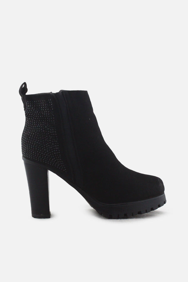 European Brand Zipper Block Ankle Boots | Suede