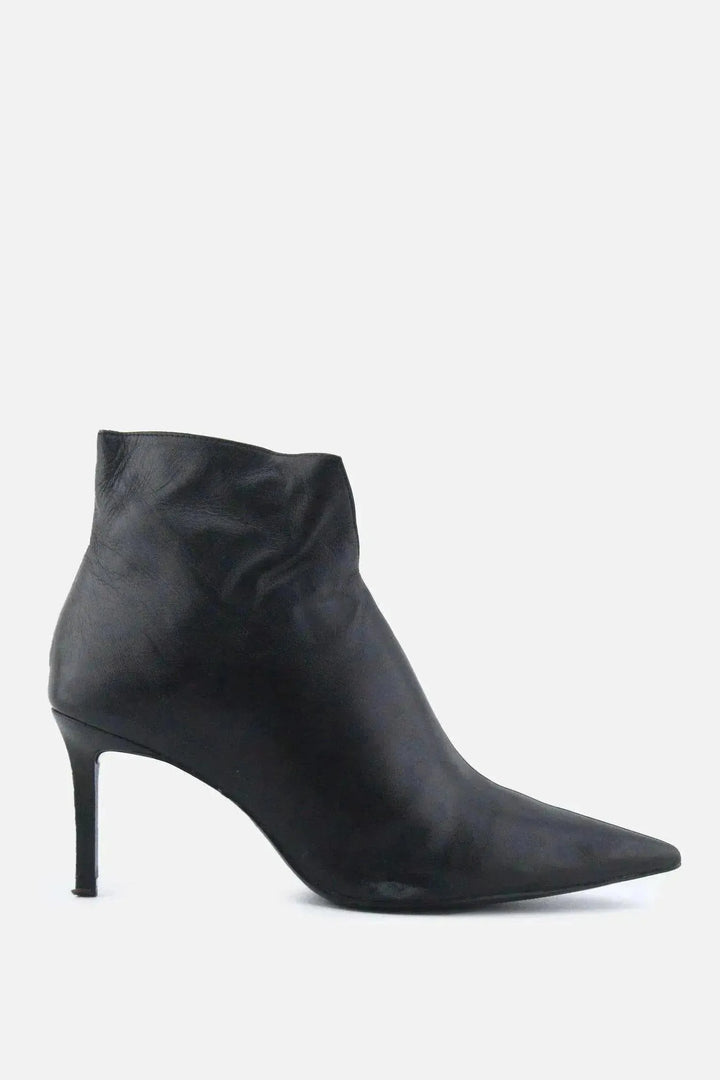 Zara Zipper Stilettos Heels Ankle Boots | 100% Authentic Leather - sundaybazar