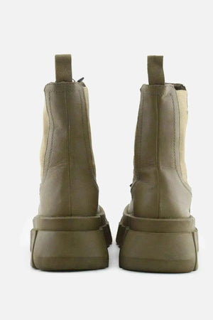Pull & Bear Stretchbale Combat Ankle Boots | 100% Authentic Leather - sundaybazar