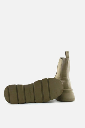 Pull & Bear Stretchbale Combat Ankle Boots | 100% Authentic Leather - sundaybazar