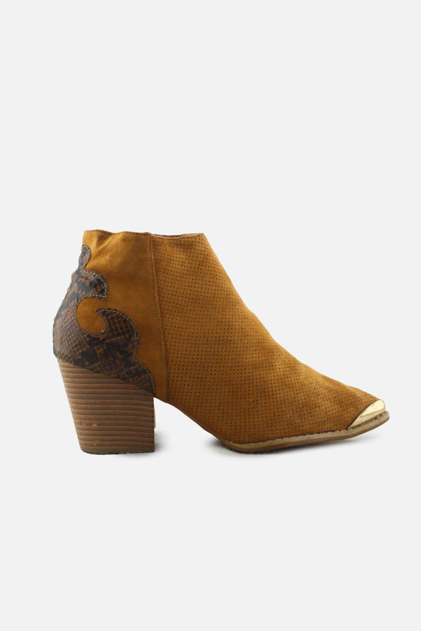 European Brand Zipper Block Ankle Boots | Suede