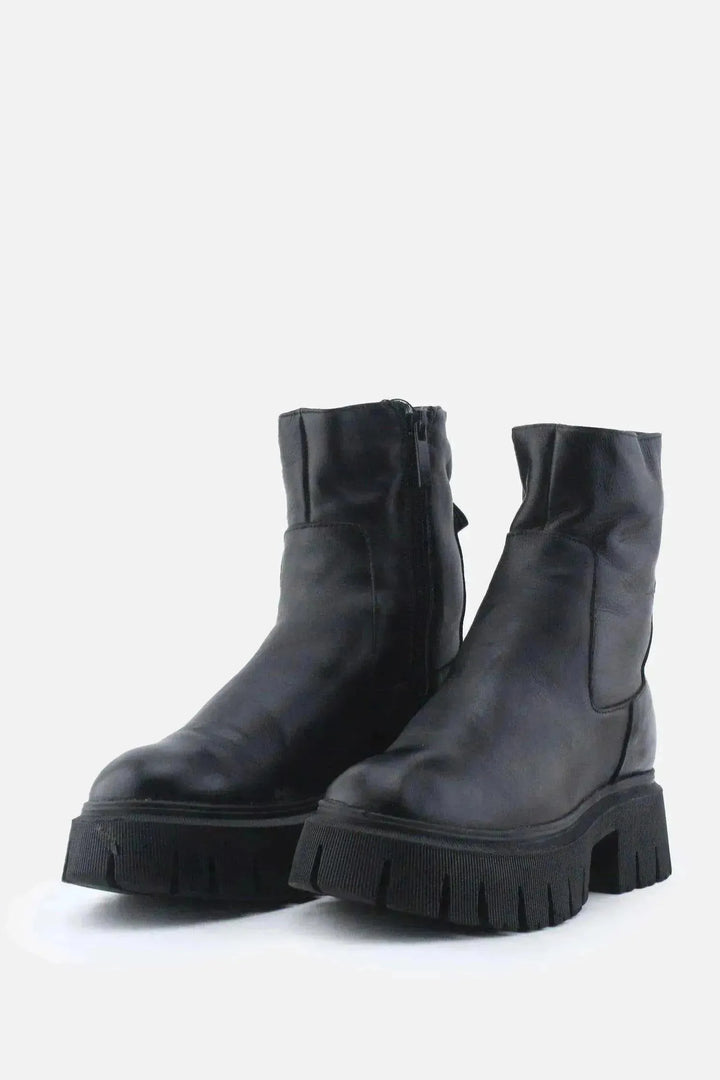 Zara Zipper Ankle Boots | 100% Authentic Leather - sundaybazar