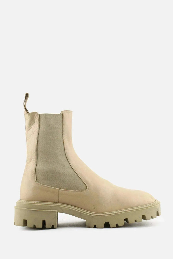 Zara Stretchable Combat Ankle Boots | 100% Authentic Leather - sundaybazar