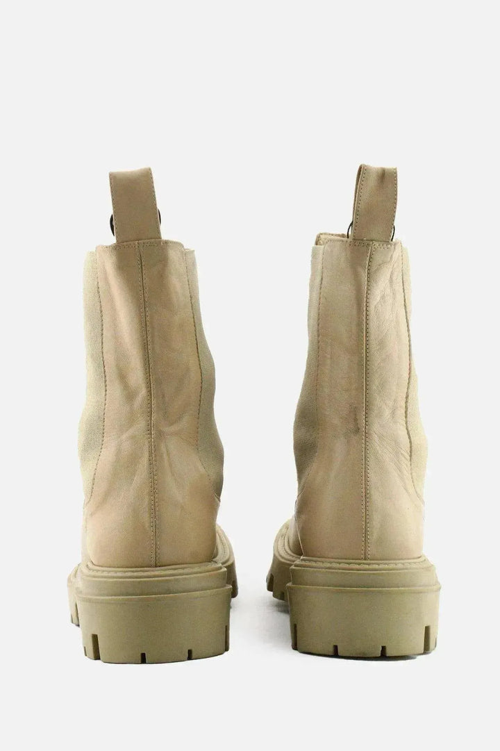 Zara Stretchable Combat Ankle Boots | 100% Authentic Leather - sundaybazar