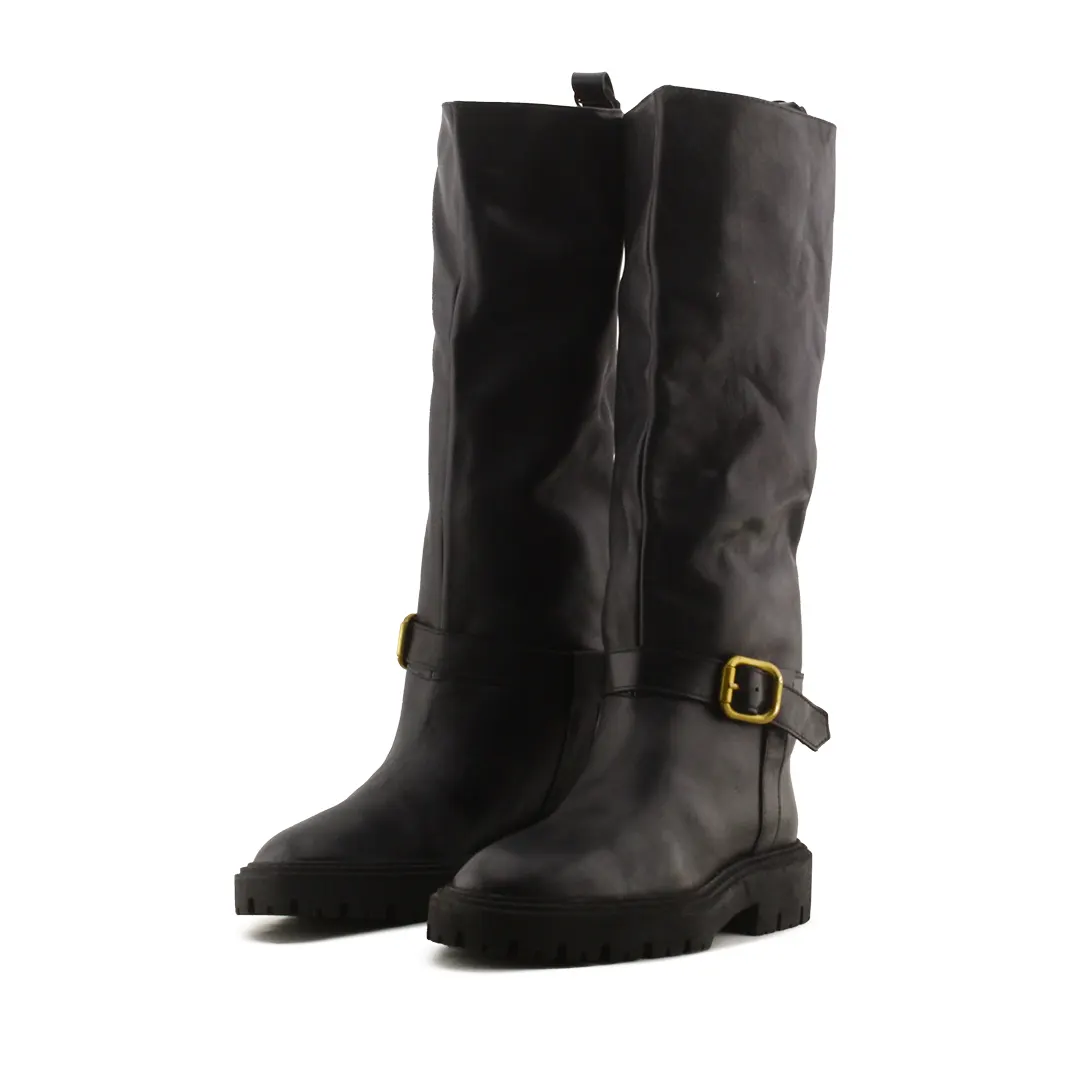 Zara Buckle Strap Knee High Boots | 100% Authentic Leather