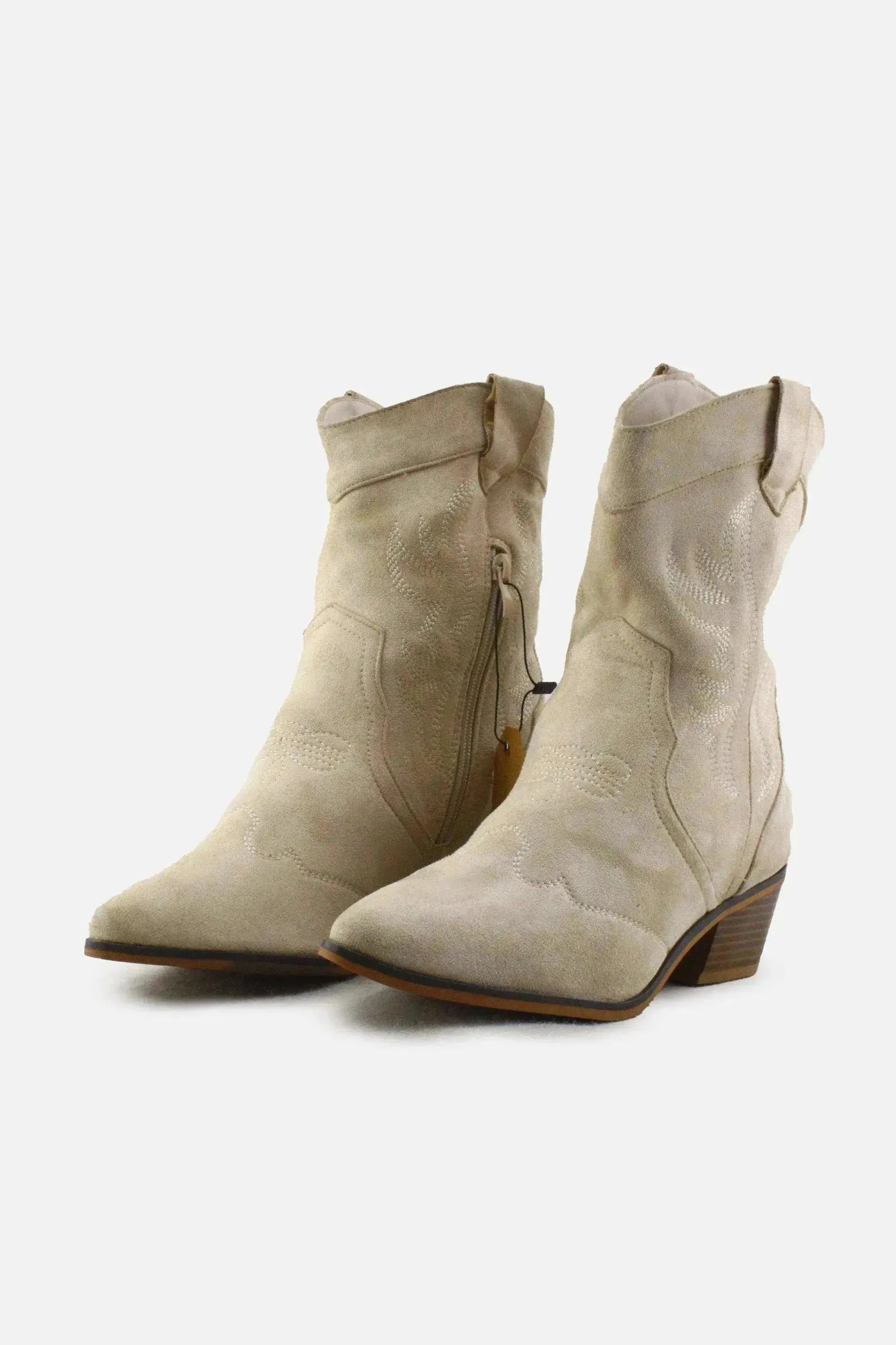 European Brand Zipper Block Ankle Boots | Textile - sundaybazar