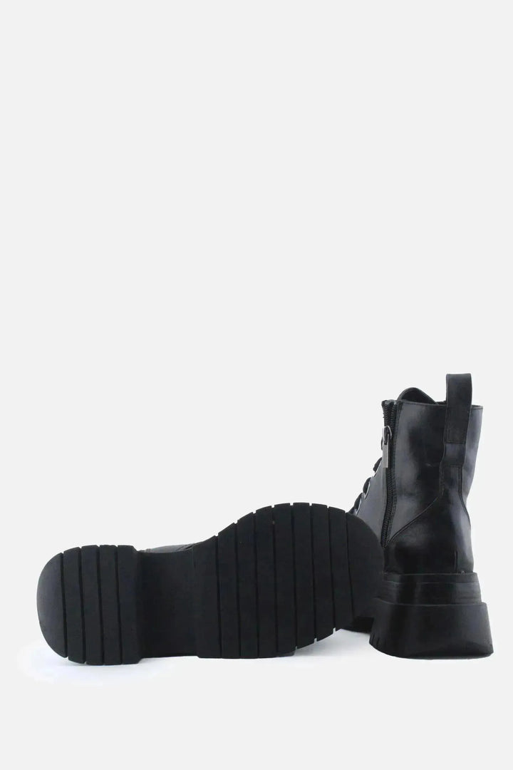 Bershka Zipper Laces Combat Boots | 100% Authentic Leather - sundaybazar