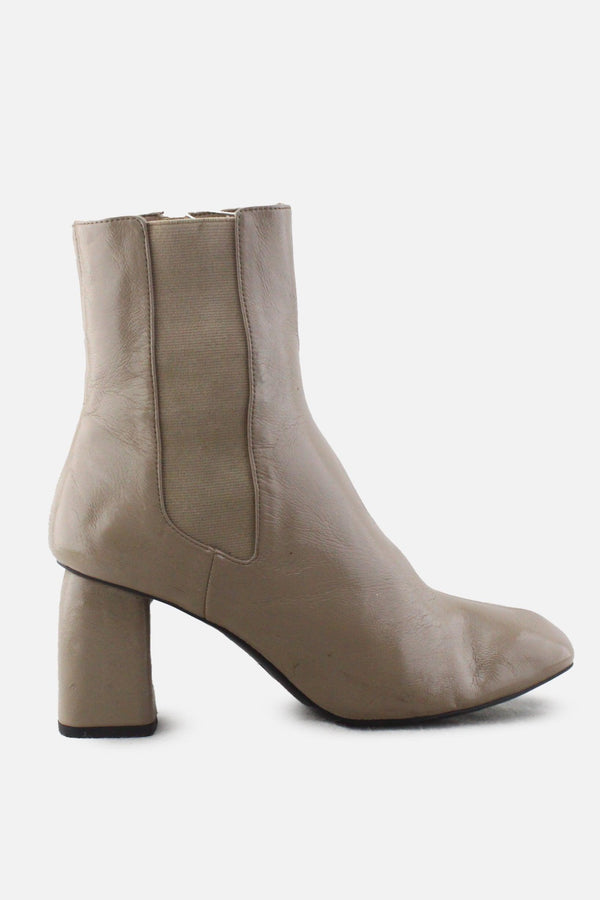 Zara Zipper Stretchable Block Ankle Boots | 100% Synthetic Leather