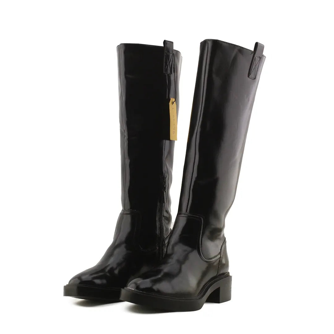 Stradivarius Zipper Knee High Boot | 100% Authentic Leather