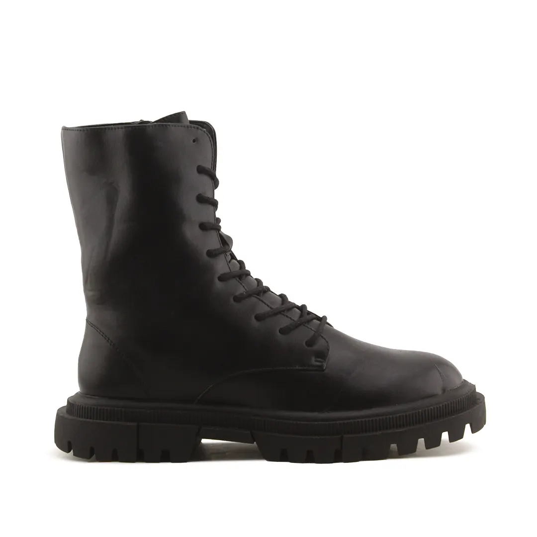 Bershka Zipper Lace Up Ankle Boot | 100% Authentic Leather