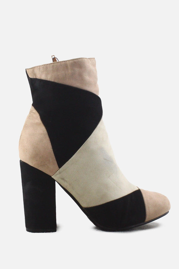 European Brand Zipper Block Ankle Boots | Suede