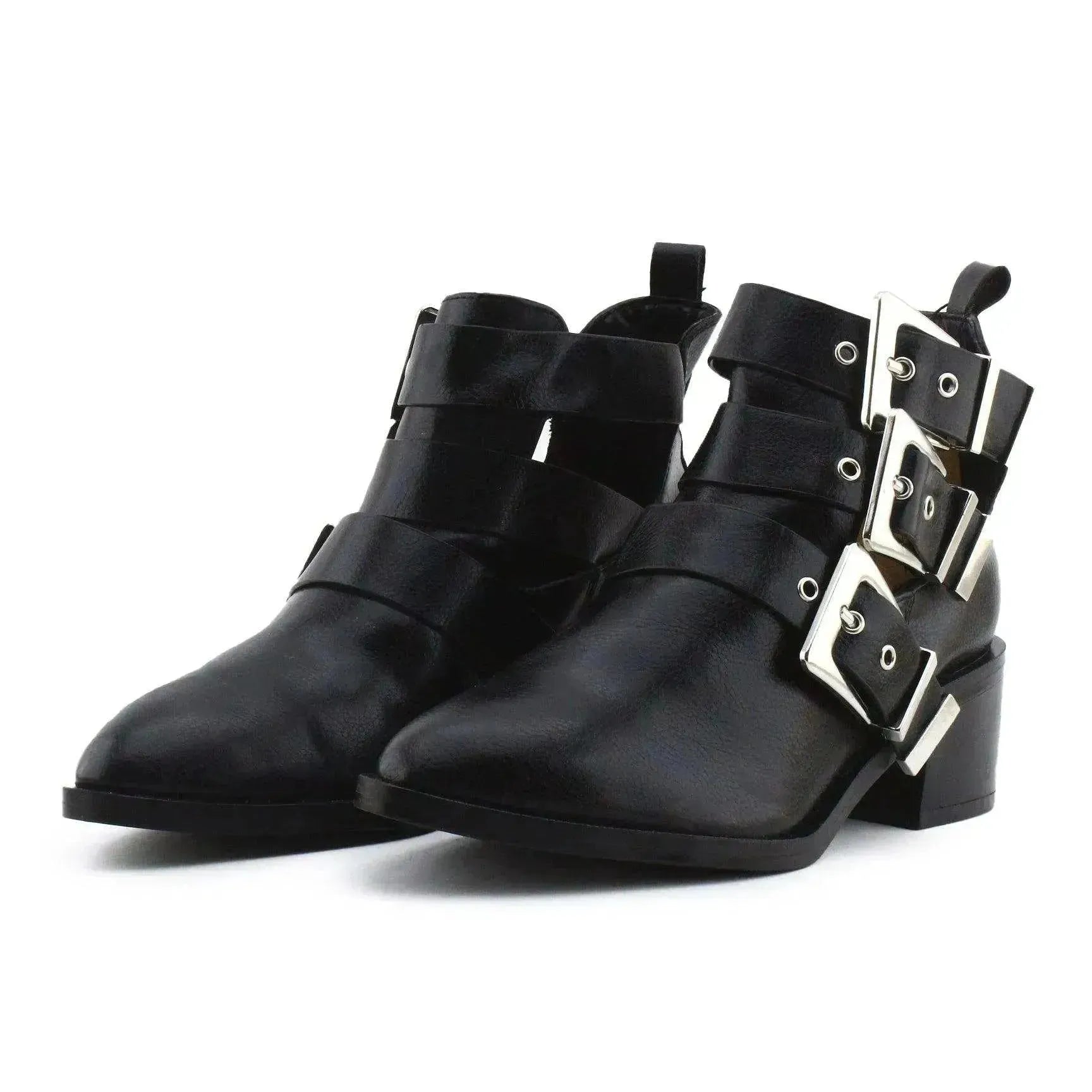Pull & Bear Buckle Straps Chelsea Ankle Boots | 100% Authentic Leather - sundaybazar