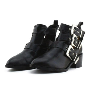 Pull & Bear Buckle Straps Chelsea Ankle Boots | 100% Authentic Leather - sundaybazar
