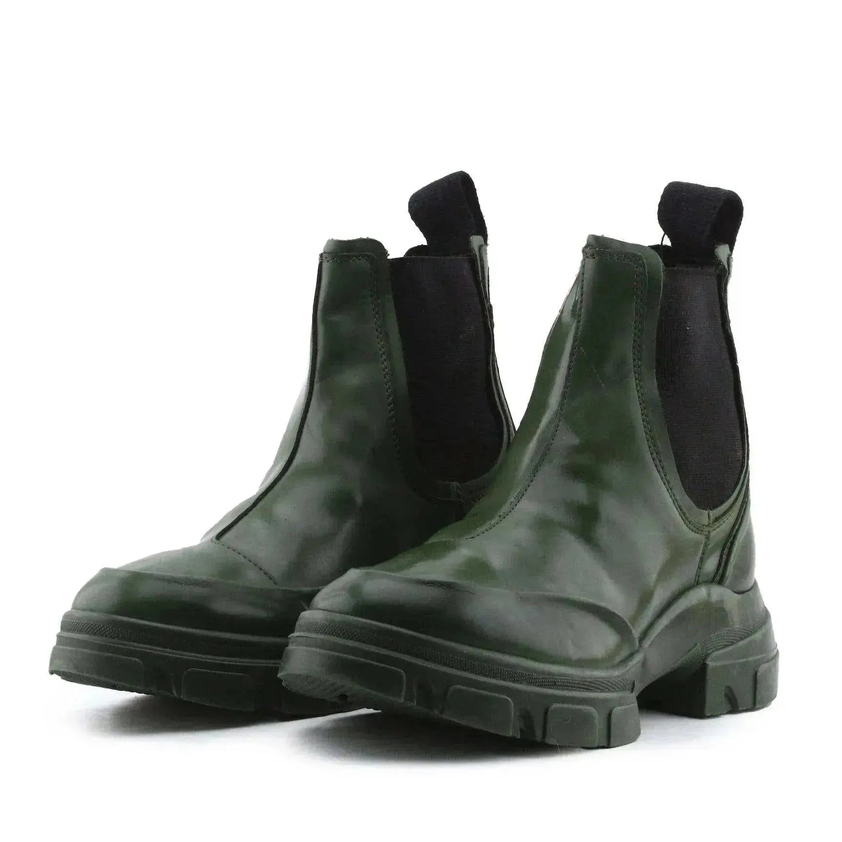 Zara Stretchable Combat Boots | 100% Authentic Leather - sundaybazar