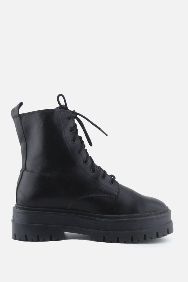 Stradivarius Zipper Laces Combat Boots | 100% Authentic Leather