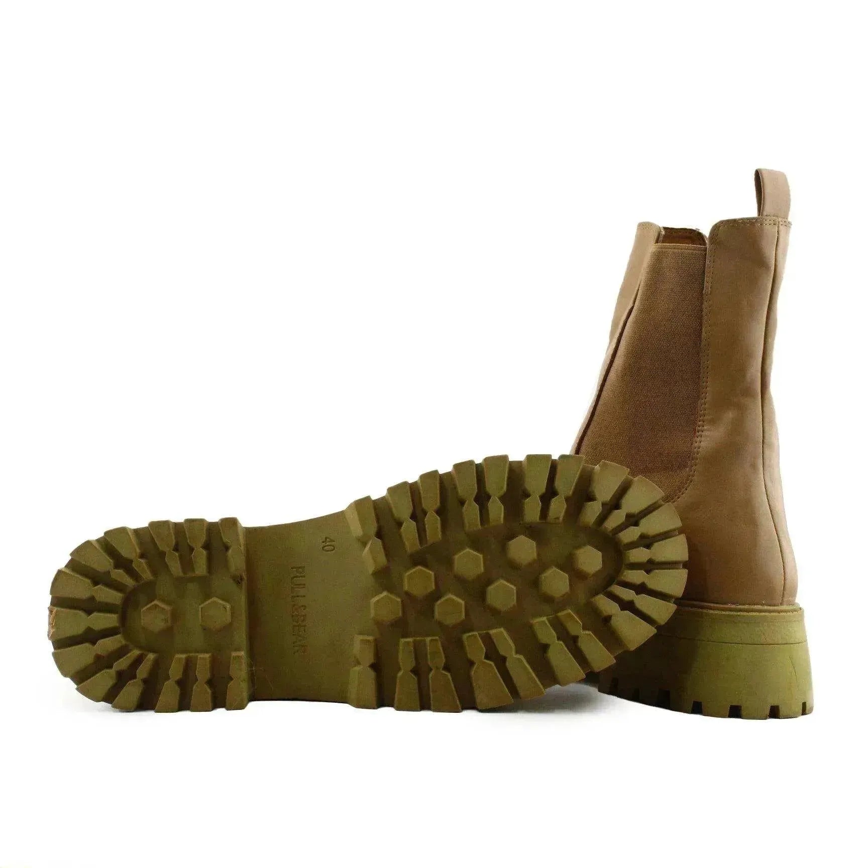 Pull & Bear Stretchable Ankle Boots | 100% Authentic Leather - sundaybazar