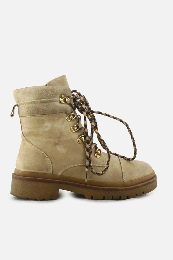 Jenny Fairy Laces Combat Ankle Boots | Suede - sundaybazar