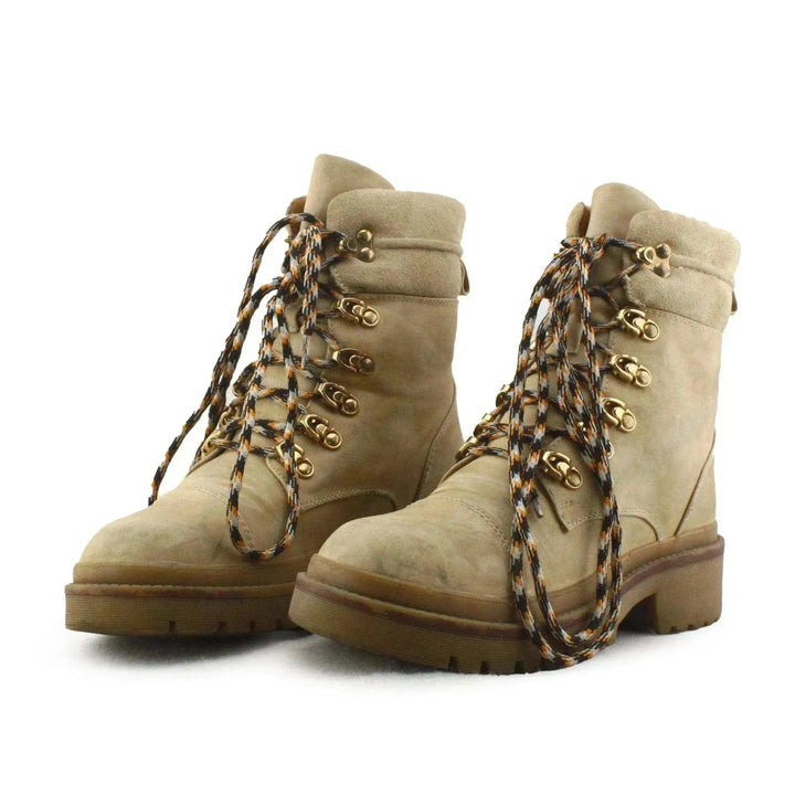 Jenny Fairy Laces Combat Ankle Boots | Suede - sundaybazar