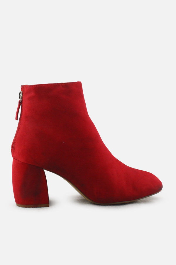 Stradivarius Zipper Block Ankle Boots | Suede