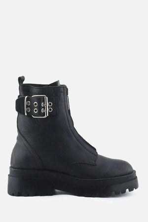 Stradivarius Zipper Buckle Straps Ankle Boots | 100% Authentic Leather - sundaybazar