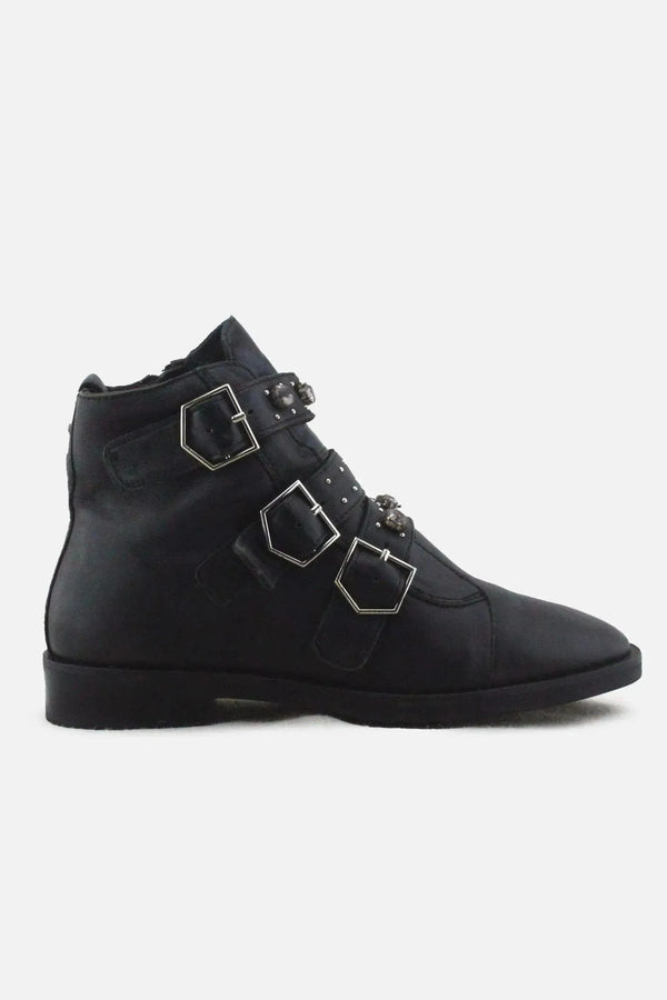 Stradivarius Zipper Buckle Straps Chelsea Ankle Boots | 100% Authetic Leather - sundaybazar