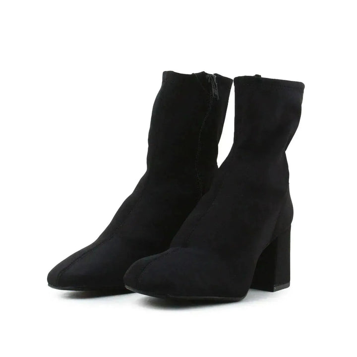 Zara Zipper Block Heels Sock Boots | Textile - sundaybazar