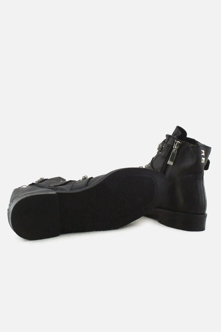 Stradivarius Zipper Buckle Straps Chelsea Ankle Boots | 100% Authetic Leather - sundaybazar