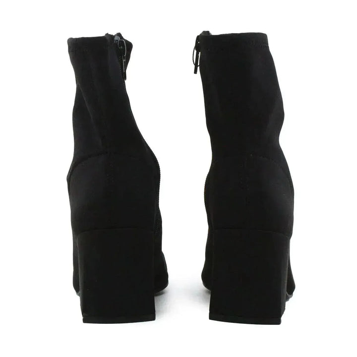 Zara Zipper Block Heels Sock Boots | Textile - sundaybazar