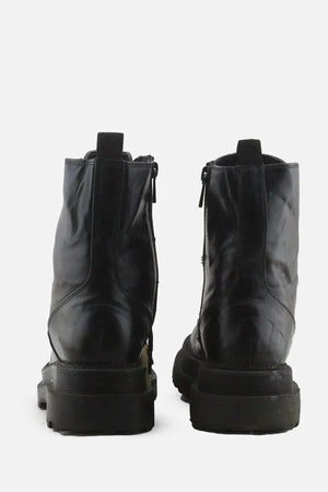 Stradivarius Zipper Laces Combat Boots | 100% Authentic Leather - sundaybazar