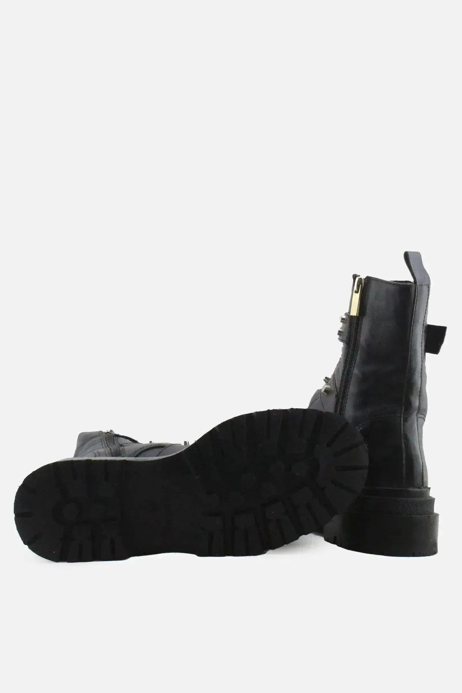 Stradivarius Zipper Buckle Straps Ankle Boots | 100% Authentic Leather - sundaybazar