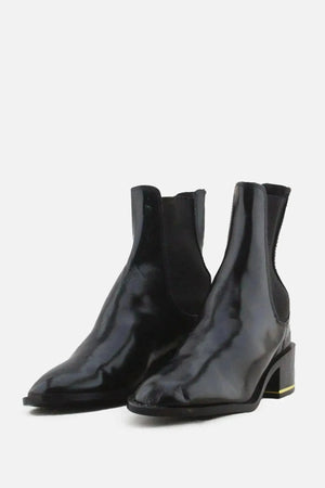 Zara Stretchable Block Heels Ankle Boots | 100% Authentic Leather - sundaybazar